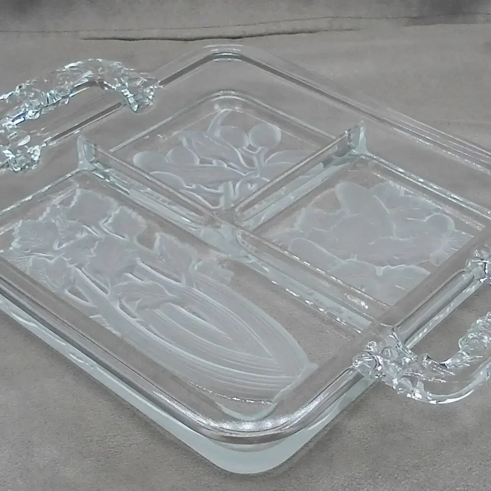 Imperial Glass Ohio 3 Part Relish Intaglio 9
